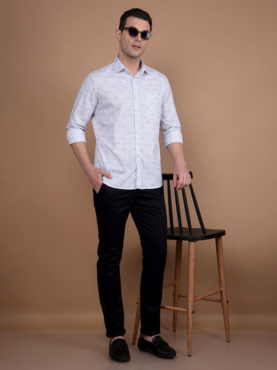 Navy Blue Printed Trousers-Men Trousers-Crimsoune Club