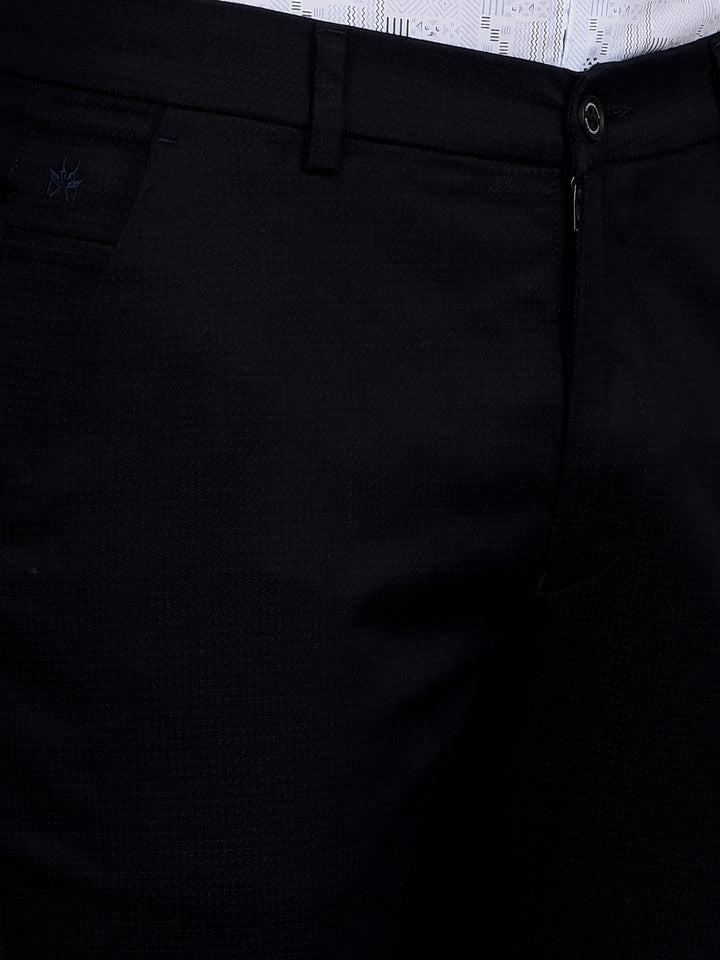 Navy Blue Printed Trousers-Men Trousers-Crimsoune Club