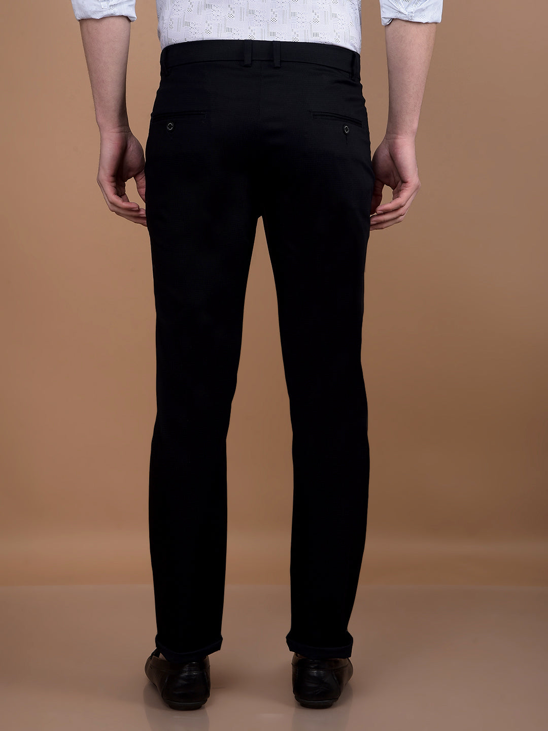 Navy Blue Printed Trousers-Men Trousers-Crimsoune Club