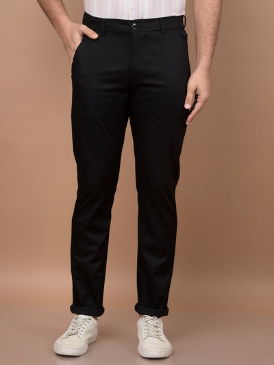 Black Printed Trousers-Men Trousers-Crimsoune Club