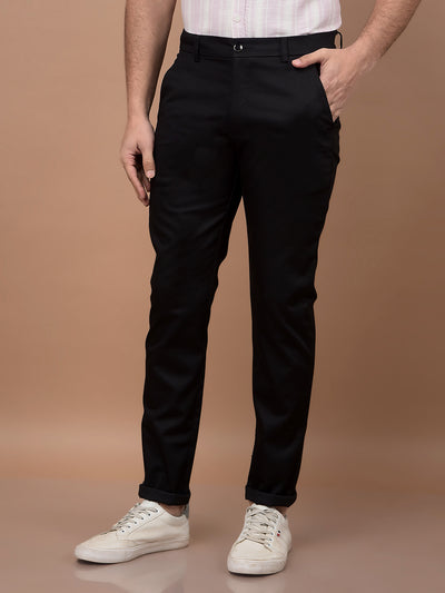 Black Printed Trousers-Men Trousers-Crimsoune Club