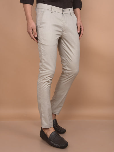 Beige Trousers-Men Trousers-Crimsoune Club