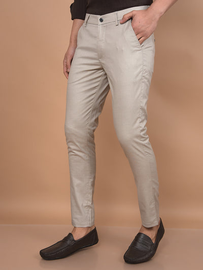 Beige Trousers-Men Trousers-Crimsoune Club
