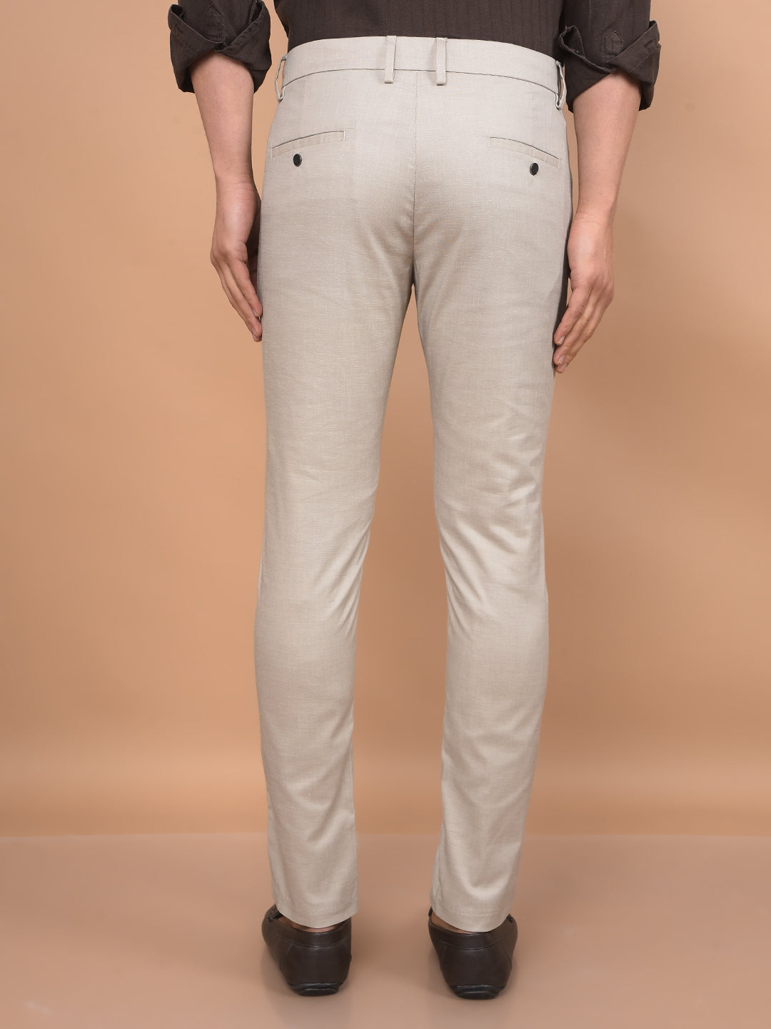 Beige Trousers-Men Trousers-Crimsoune Club