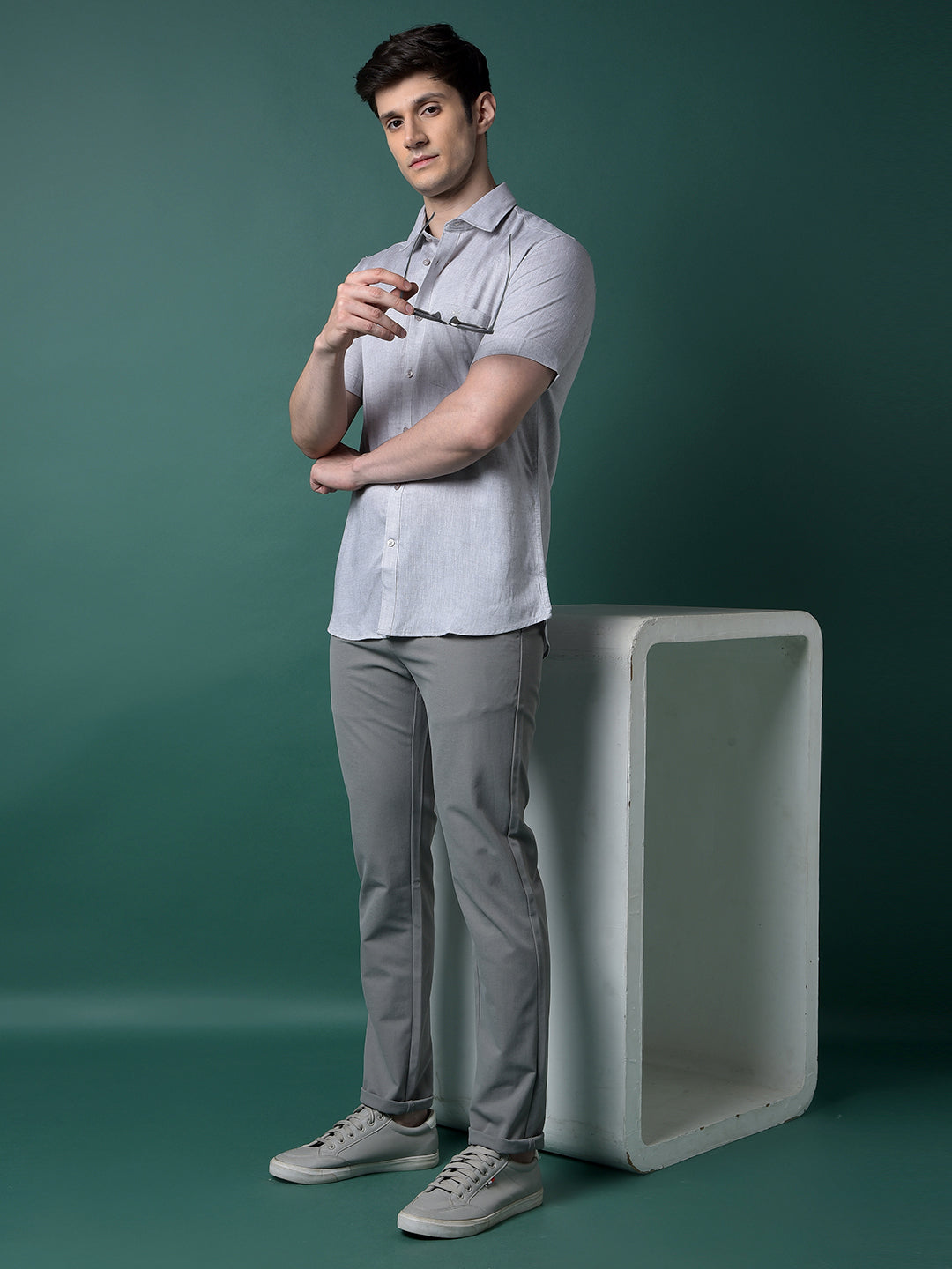 Versatile Grey Trousers-Men Trousers-Crimsoune Club