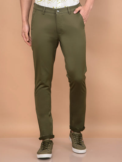 Olive Trousers-Men Trousers-Crimsoune Club