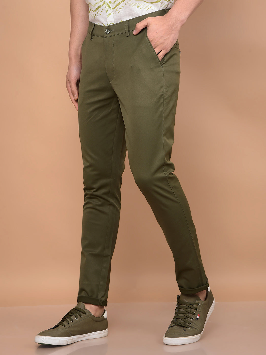 Olive Trousers-Men Trousers-Crimsoune Club