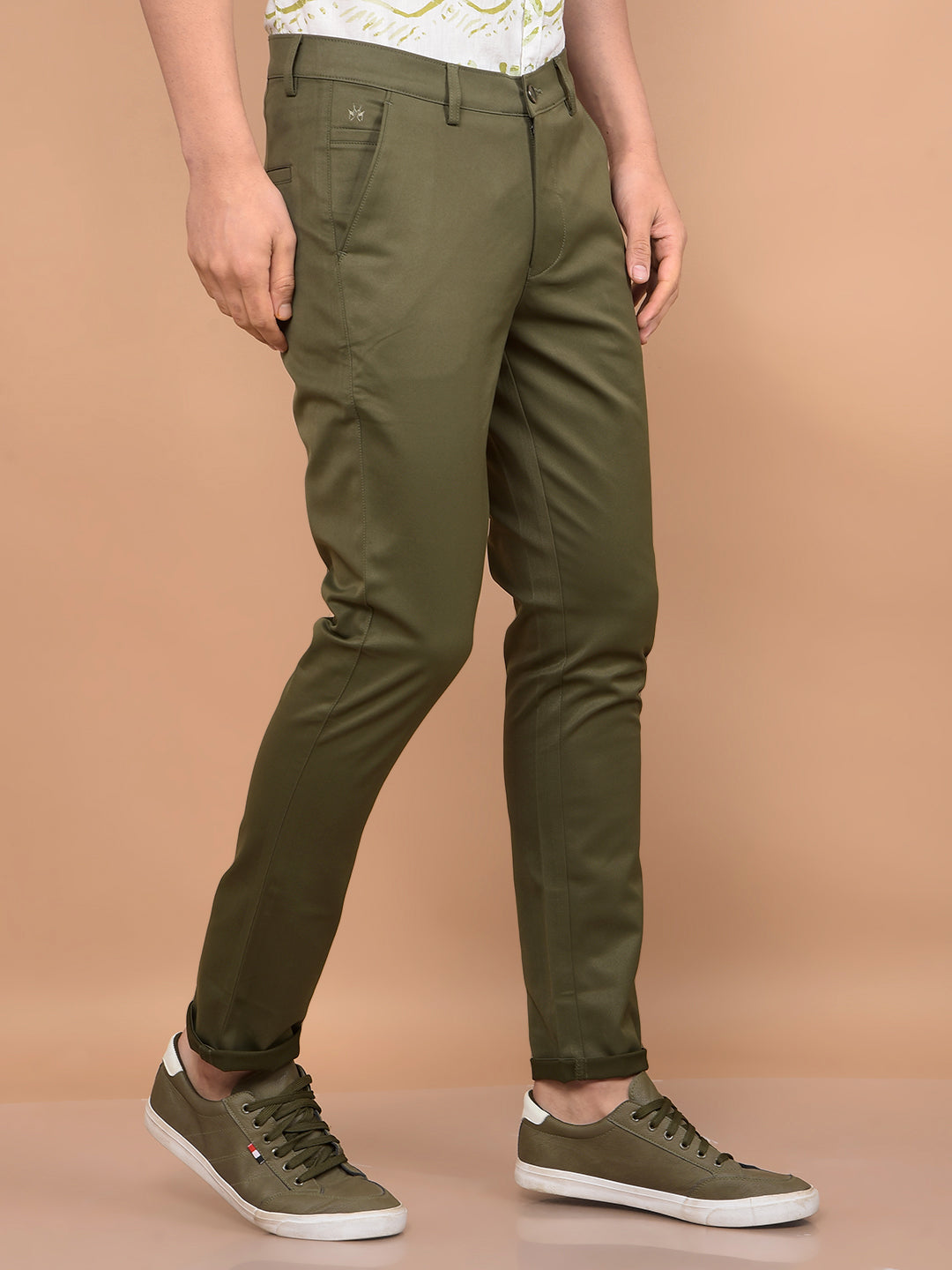 Olive Trousers-Men Trousers-Crimsoune Club