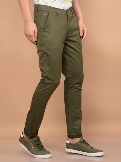Olive Trousers-Men Trousers-Crimsoune Club