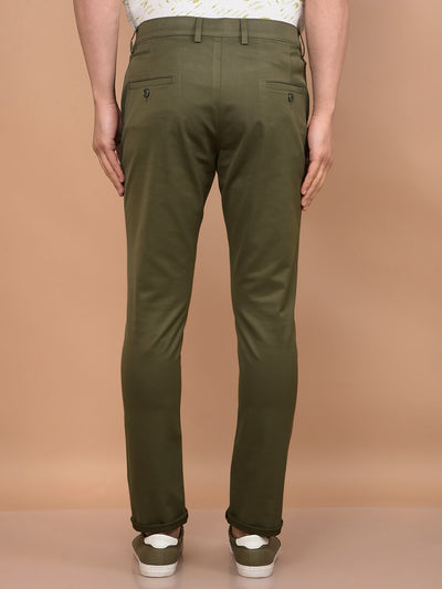 Olive Trousers-Men Trousers-Crimsoune Club