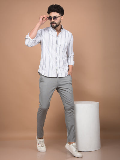 Grey Checked Trousers-Men Trousers-Crimsoune Club