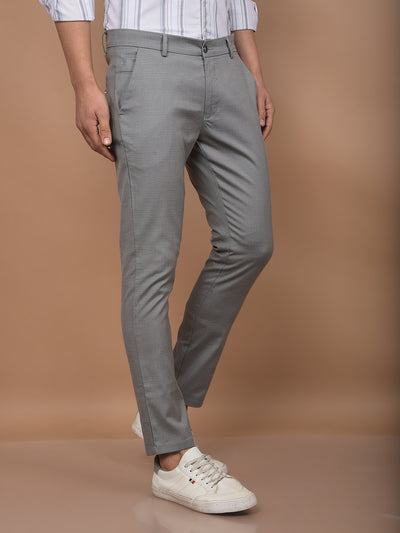 Grey Checked Trousers-Men Trousers-Crimsoune Club