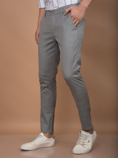 Grey Checked Trousers-Men Trousers-Crimsoune Club