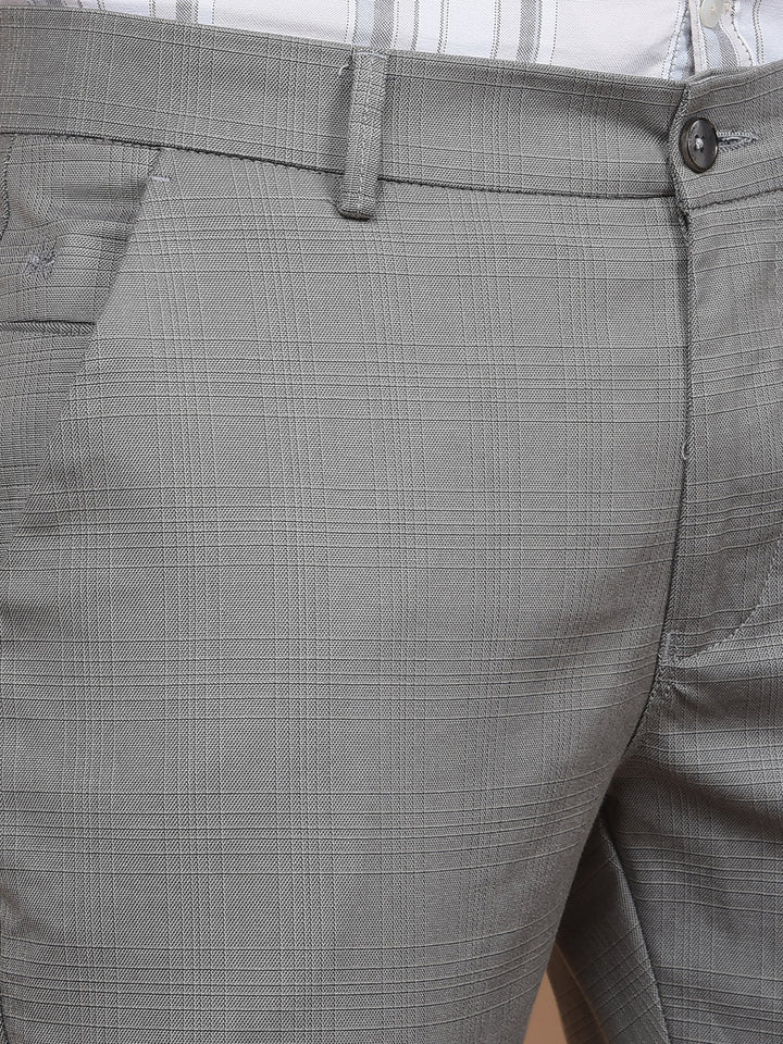 Grey Checked Trousers-Men Trousers-Crimsoune Club
