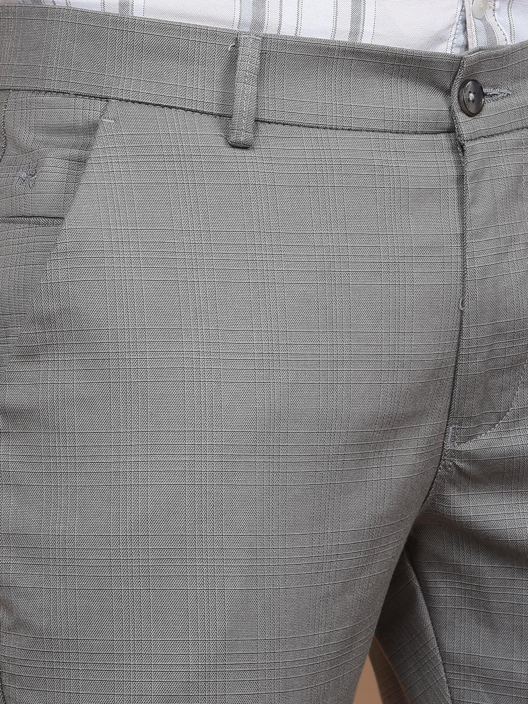 Grey Checked Trousers-Men Trousers-Crimsoune Club