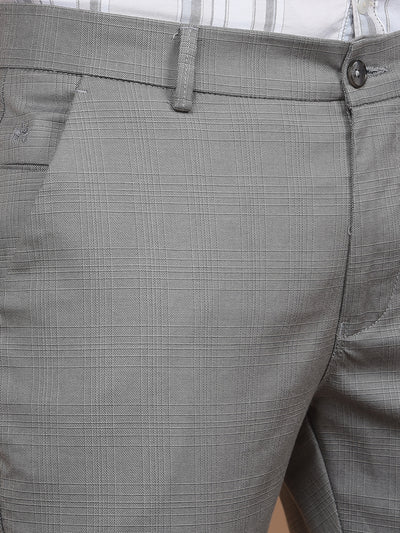 Grey Checked Trousers-Men Trousers-Crimsoune Club