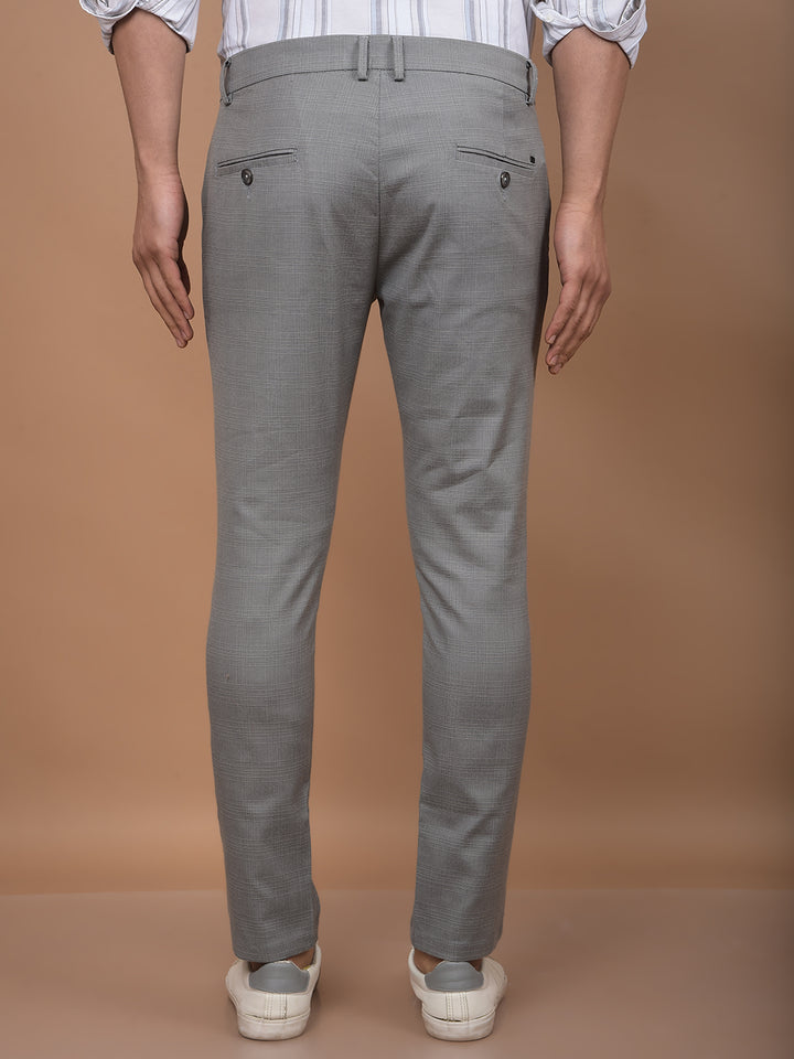 Grey Checked Trousers-Men Trousers-Crimsoune Club