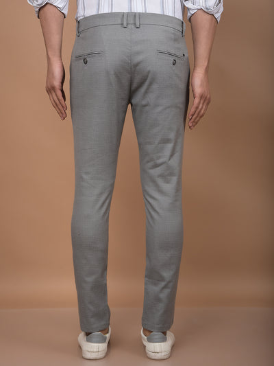 Grey Checked Trousers-Men Trousers-Crimsoune Club