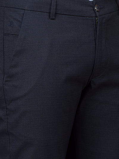 Navy Blue Checked Trousers-Men Trousers-Crimsoune Club