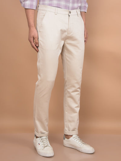 Beige Trousers-Men Trousers-Crimsoune Club