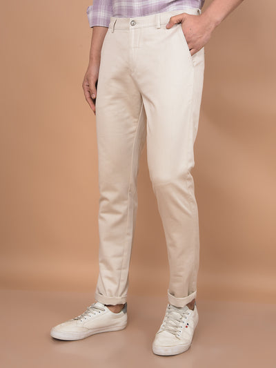 Beige Trousers-Men Trousers-Crimsoune Club
