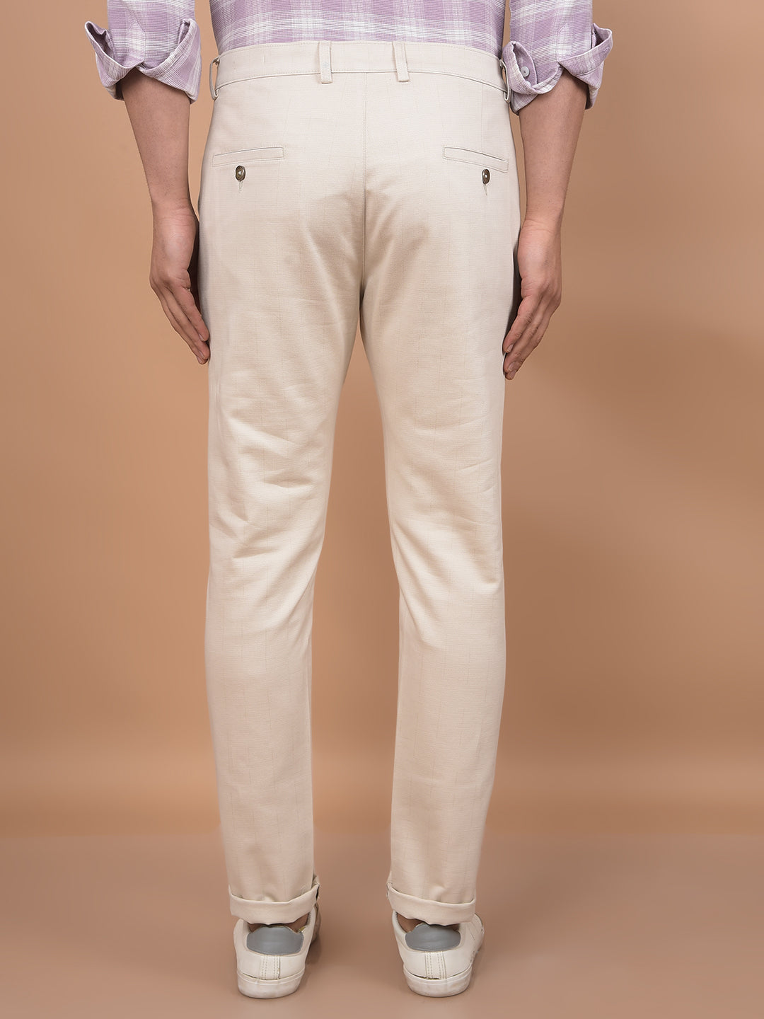 Beige Trousers-Men Trousers-Crimsoune Club