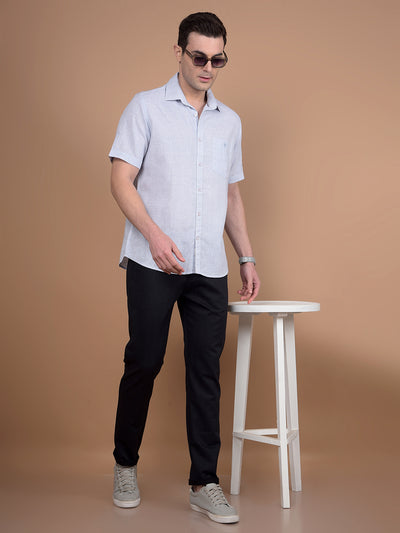 Navy Blue Printed Trousers-Men Trousers-Crimsoune Club