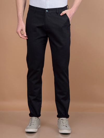 Navy Blue Printed Trousers-Men Trousers-Crimsoune Club