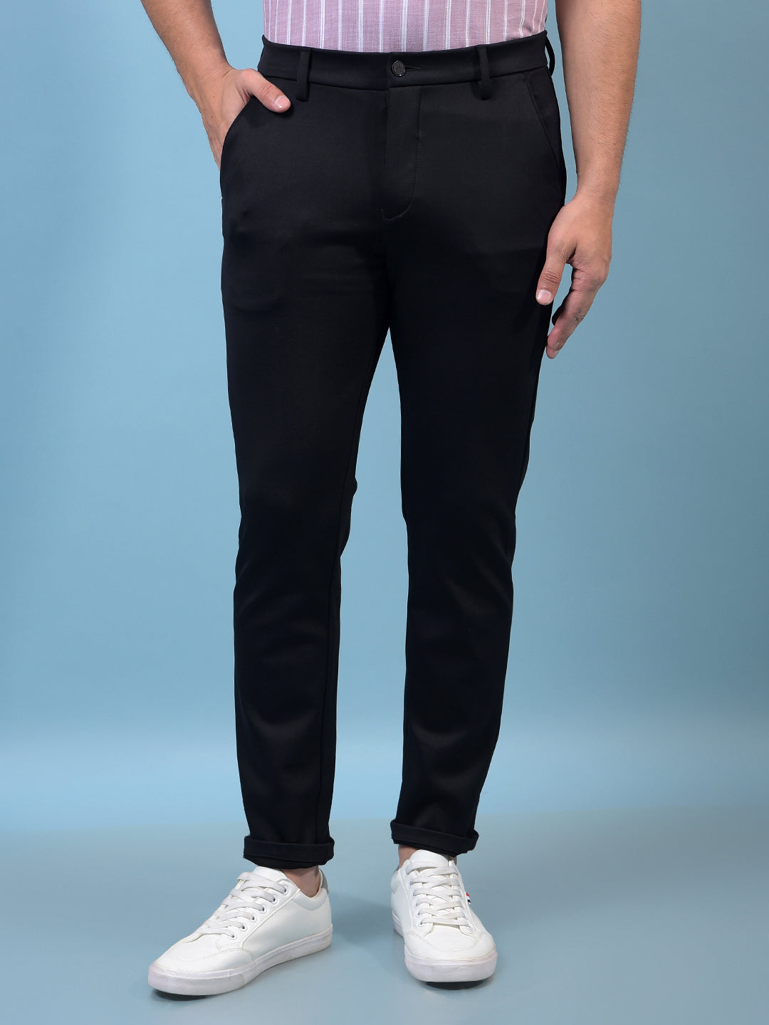 Men's Navy Blue Trousers-Men Trousers-Crimsoune Club
