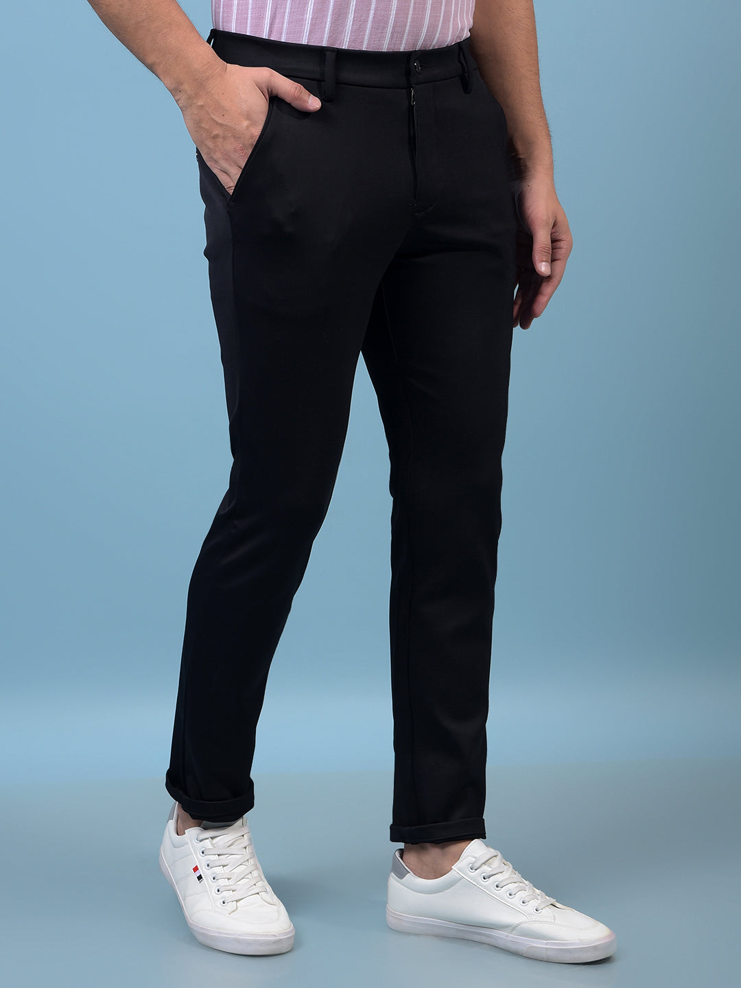 Men's Navy Blue Trousers-Men Trousers-Crimsoune Club