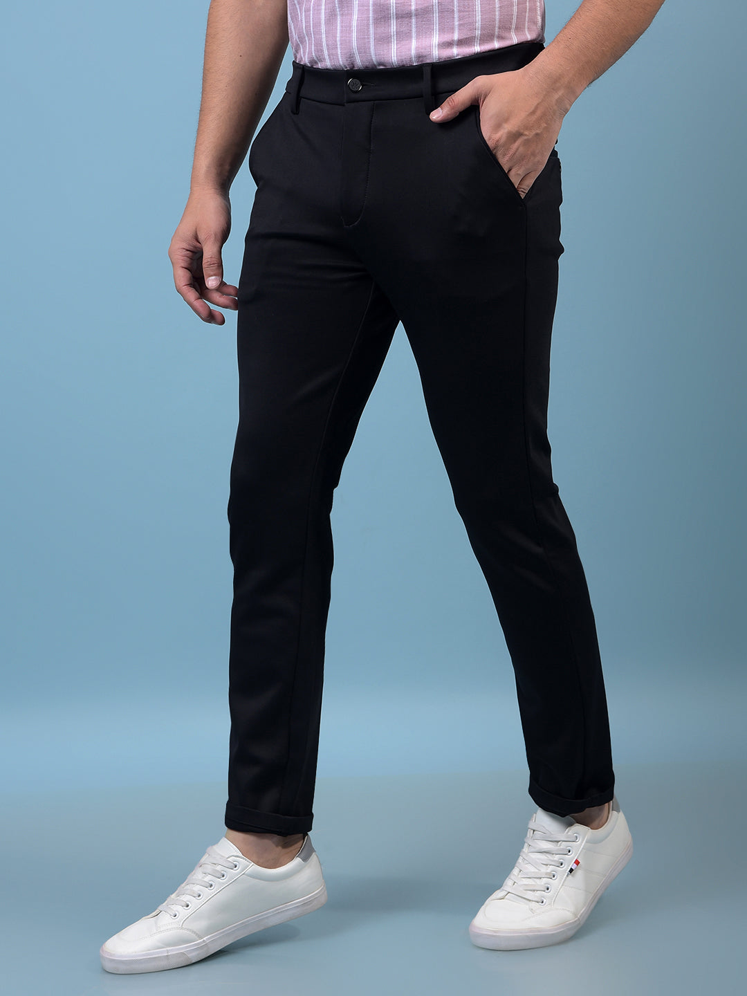 Men's Navy Blue Trousers-Men Trousers-Crimsoune Club