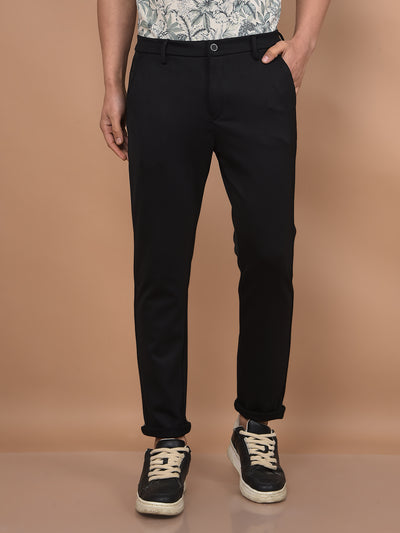 Black Checked Trousers-Men Trousers-Crimsoune Club