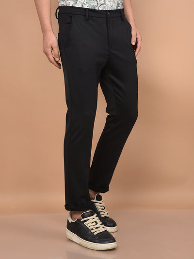 Black Checked Trousers-Men Trousers-Crimsoune Club