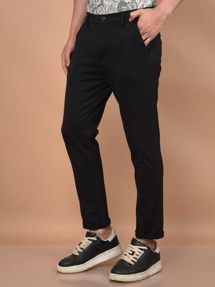 Black Checked Trousers-Men Trousers-Crimsoune Club