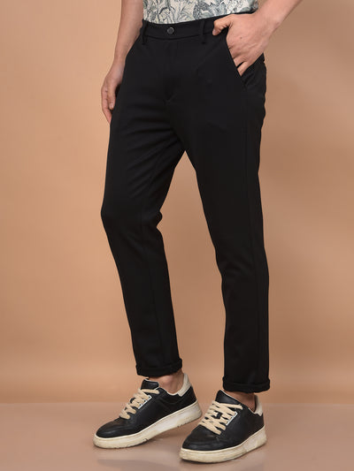 Black Checked Trousers-Men Trousers-Crimsoune Club
