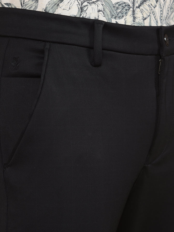 Black Checked Trousers-Men Trousers-Crimsoune Club