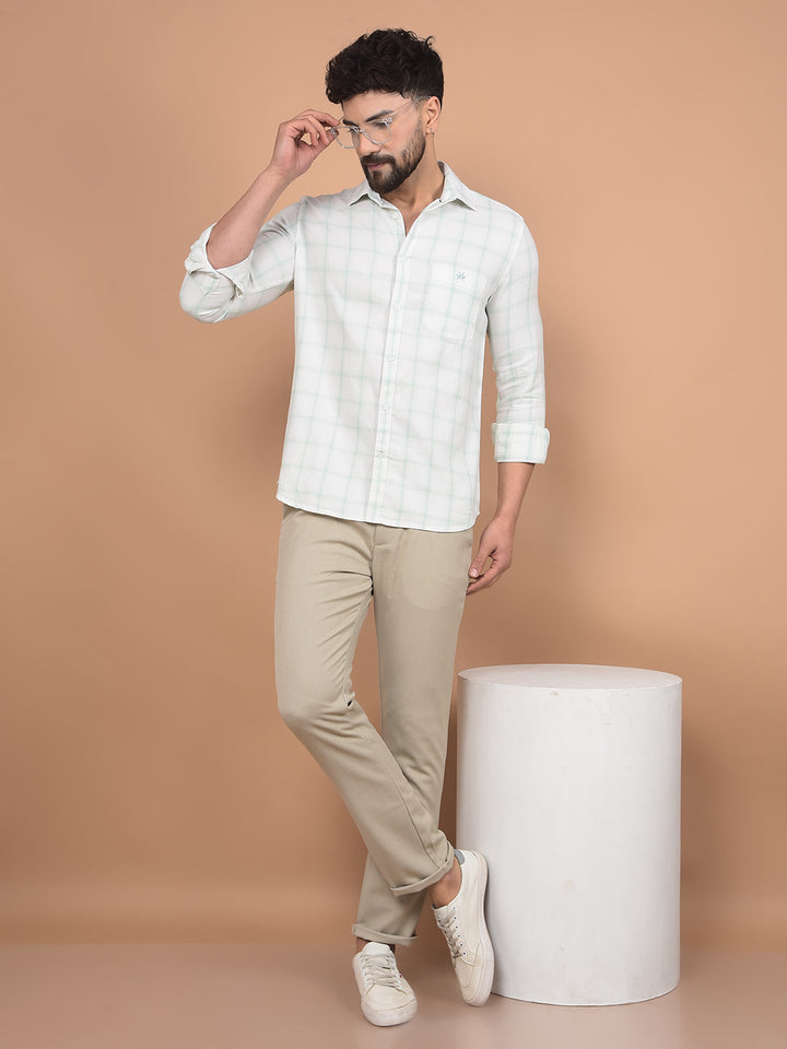 Khaki Printed Trousers-Men Trousers-Crimsoune Club