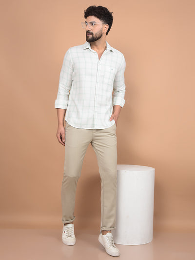 Khaki Printed Trousers-Men Trousers-Crimsoune Club