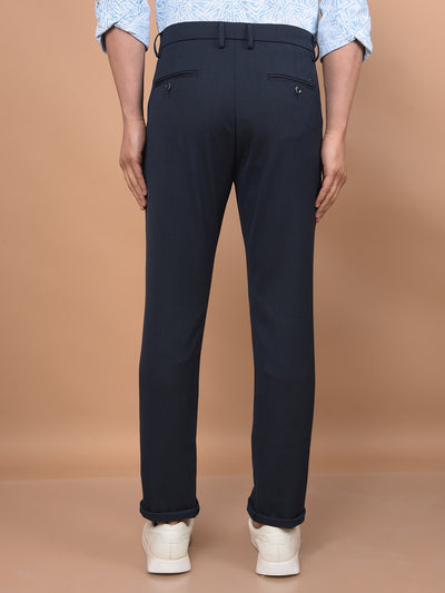 Navy Blue Printed Trousers-Men Trousers-Crimsoune Club