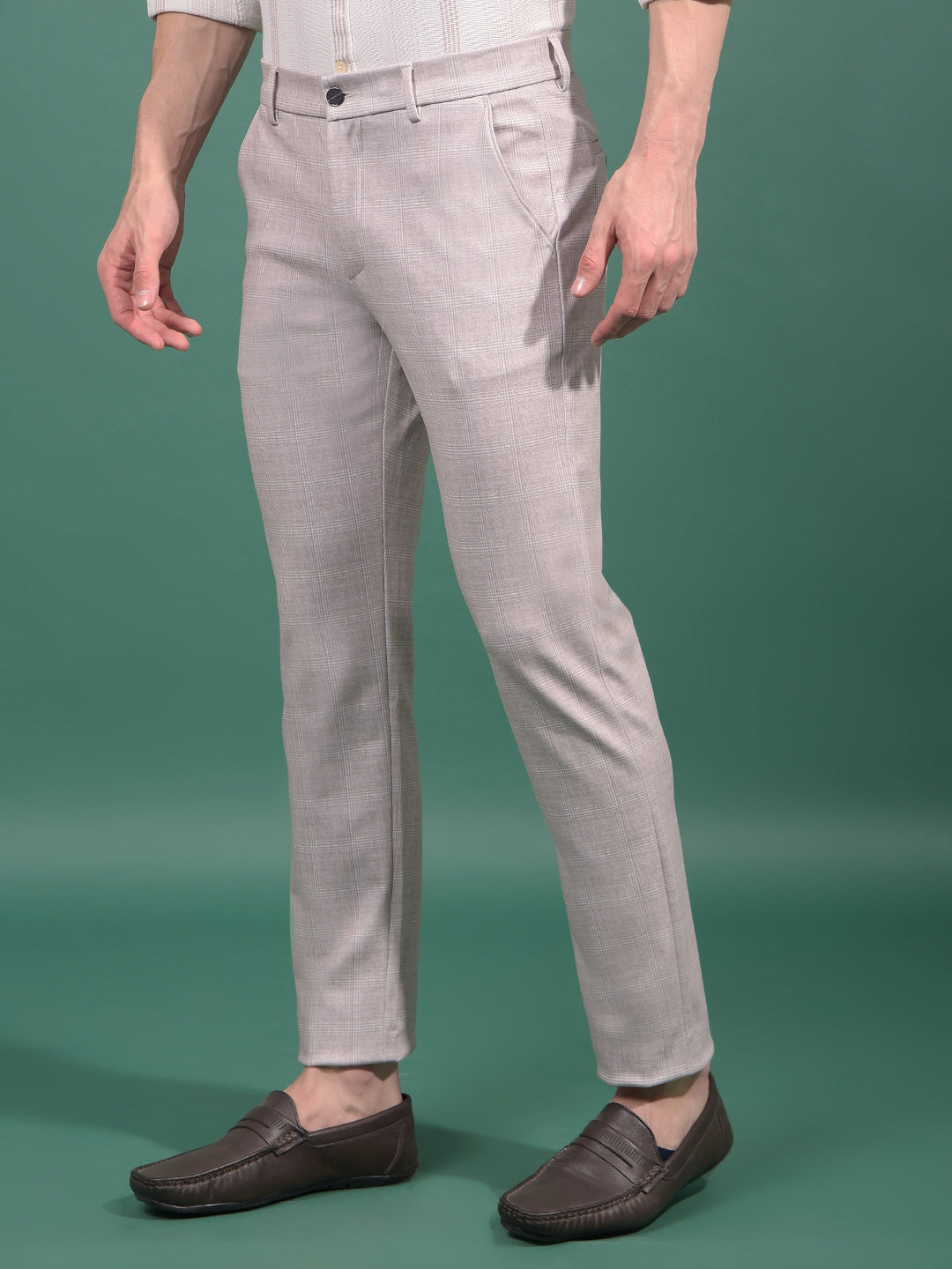 Pink Checked Trousers-Men Trousers-Crimsoune Club