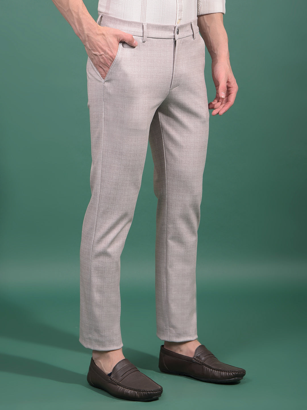Pink Checked Trousers-Men Trousers-Crimsoune Club