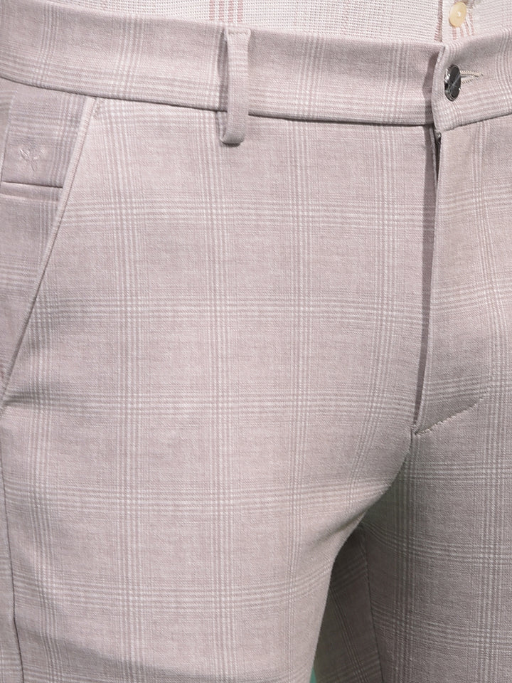 Pink Checked Trousers-Men Trousers-Crimsoune Club