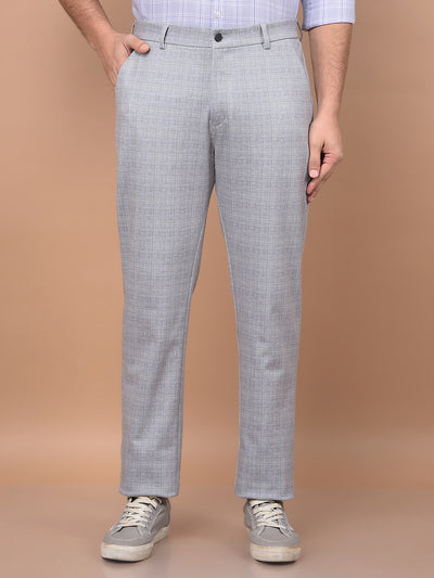 Grey Checked Trousers-Men Trousers-Crimsoune Club