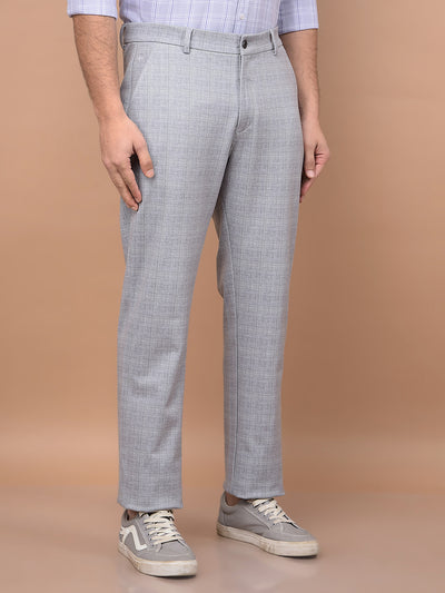 Grey Checked Trousers-Men Trousers-Crimsoune Club