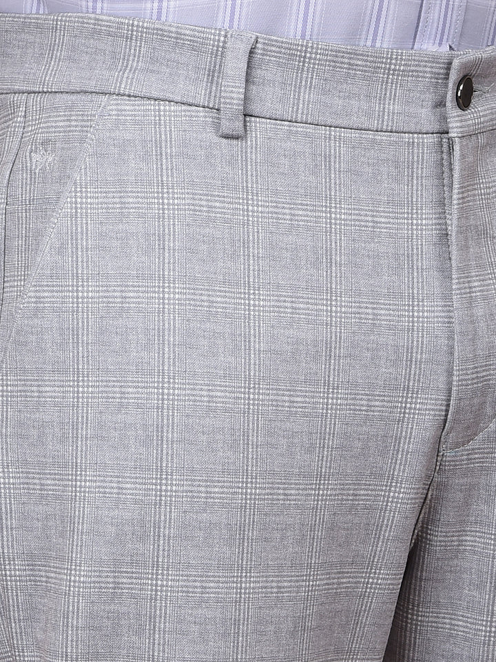 Grey Checked Trousers-Men Trousers-Crimsoune Club