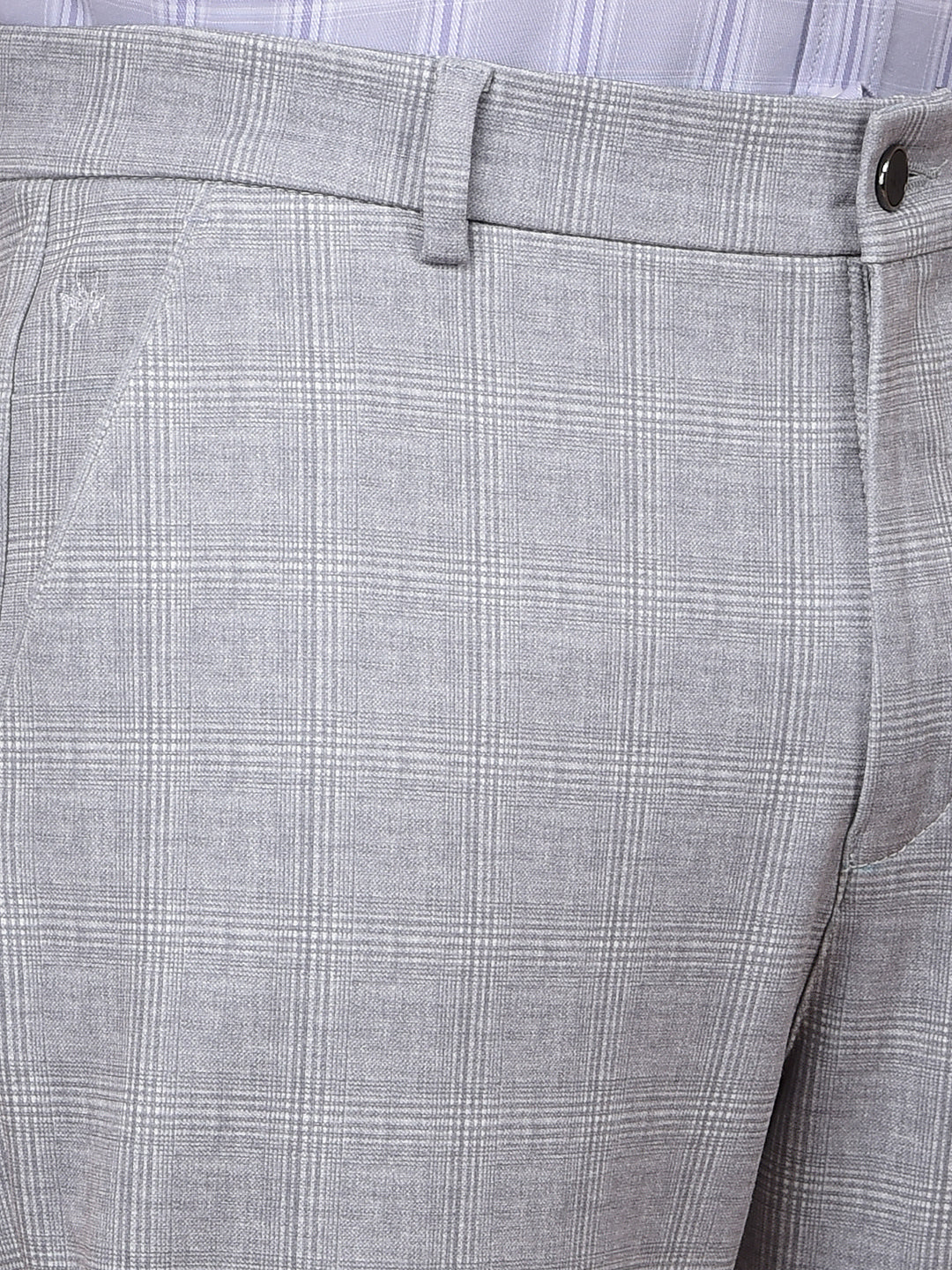 Grey Checked Trousers-Men Trousers-Crimsoune Club