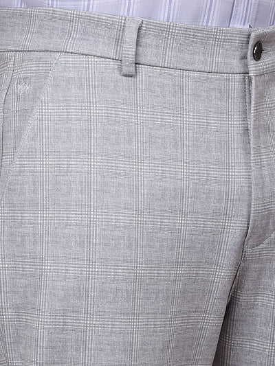 Grey Checked Trousers-Men Trousers-Crimsoune Club