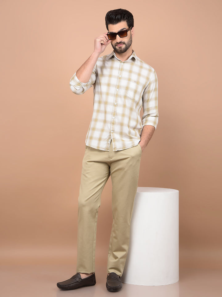 Beige Trousers-Men Trousers-Crimsoune Club
