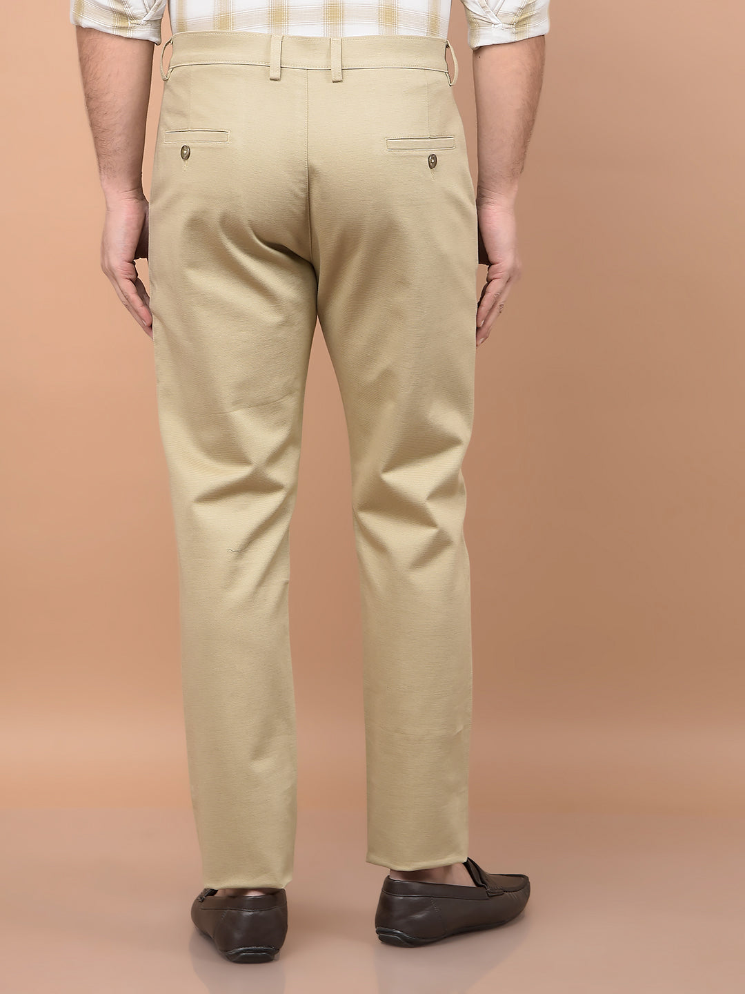 Beige Trousers-Men Trousers-Crimsoune Club