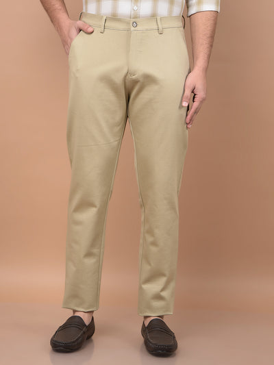 Beige Trousers-Men Trousers-Crimsoune Club